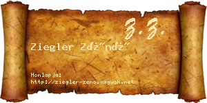 Ziegler Zénó névjegykártya